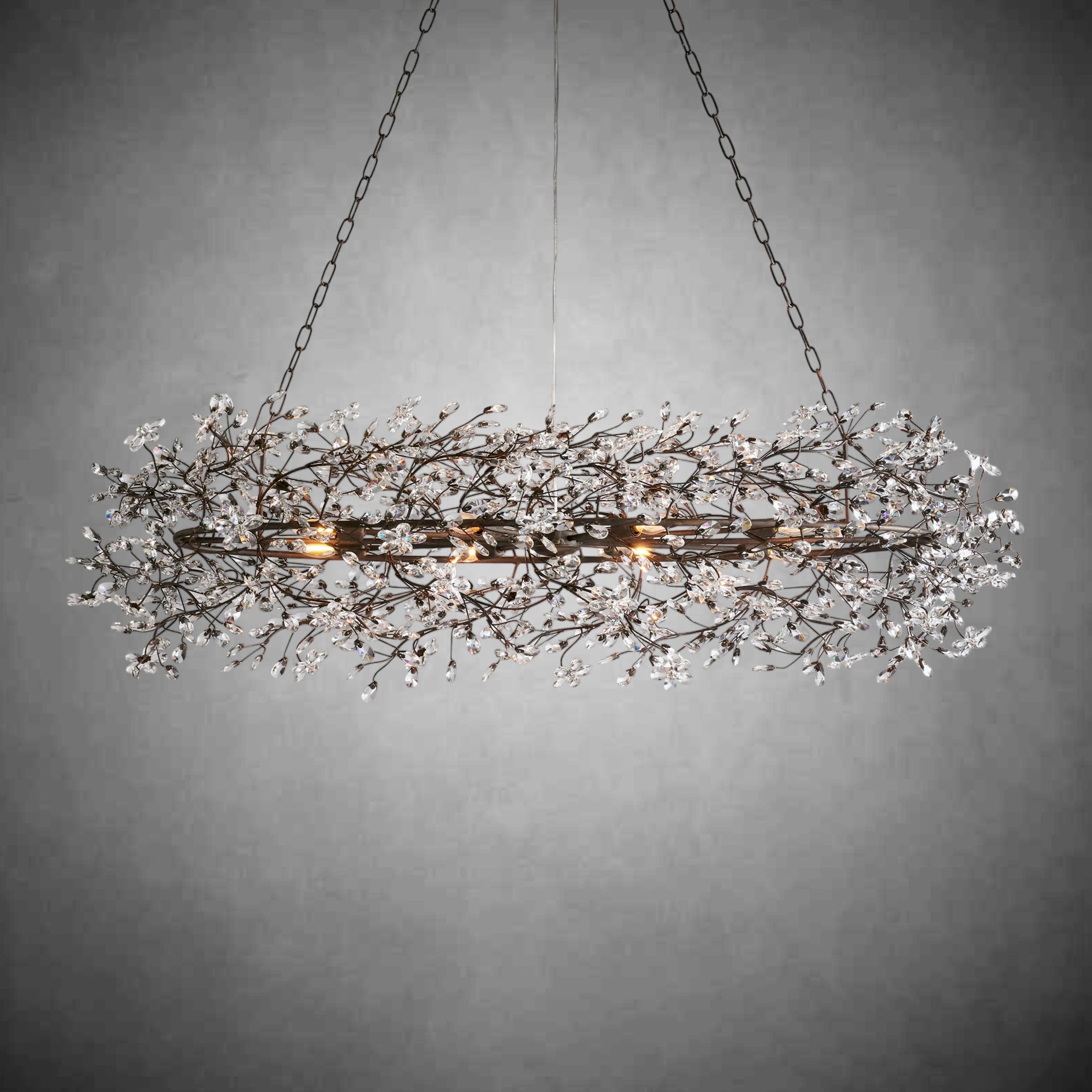 Fiore Oval Chandelier 62'' 74''-Chandelier-Feyran-BRONZE-62"-Feyran