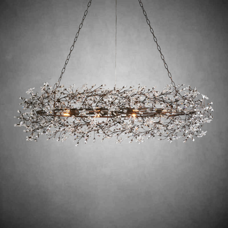 Fiore Oval Chandelier 62'' 74''-Chandelier-Feyran-BRONZE-62"-Feyran
