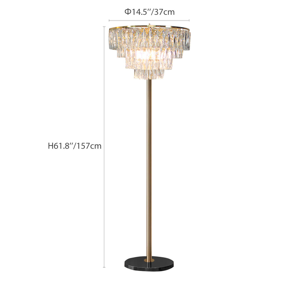 French Luxe Crystal Floor Lamp for Living Room and Bedroom -size|Feyran