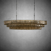 Ghiaccio Glass Oval Chandelier 54''65''-Chandelier-Feyran-54″ W-Clear-Brass-Feyran