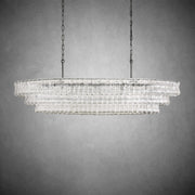 Ghiaccio Glass Oval Chandelier 54''65''-Chandelier-Feyran-54″ W-Clear-Brass-Feyran