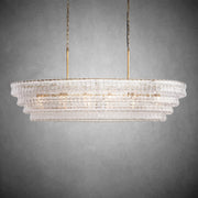 Ghiaccio Glass Oval Chandelier 54''65''-Chandelier-Feyran-54″ W-Clear-Brass-Feyran