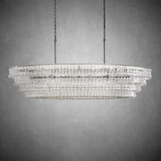 Ghiaccio Glass Oval Chandelier 54''65''-Chandelier-Feyran-65″ W-Clear-Matte Black-Feyran