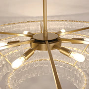 Ghiaccio Glass Oval Chandelier 54''65''-Chandelier-Feyran-54″ W-Clear-Brass-Feyran