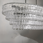 Ghiaccio Glass Oval Chandelier 54''65''-Chandelier-Feyran-54″ W-Clear-Brass-Feyran
