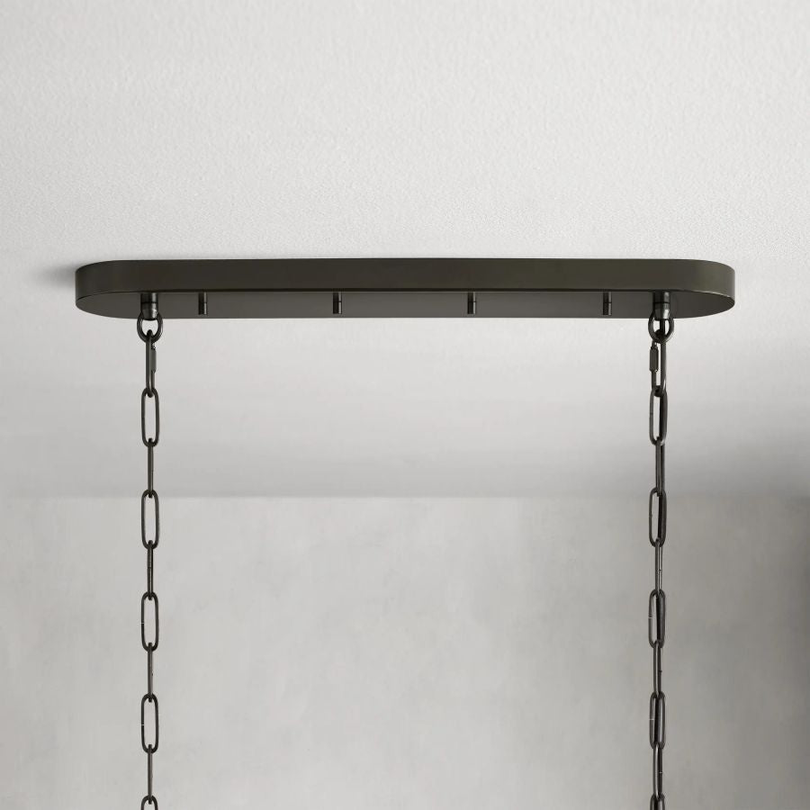 Ghiaccio Glass Oval Chandelier 54''65''-Chandelier-Feyran-54″ W-Clear-Brass-Feyran