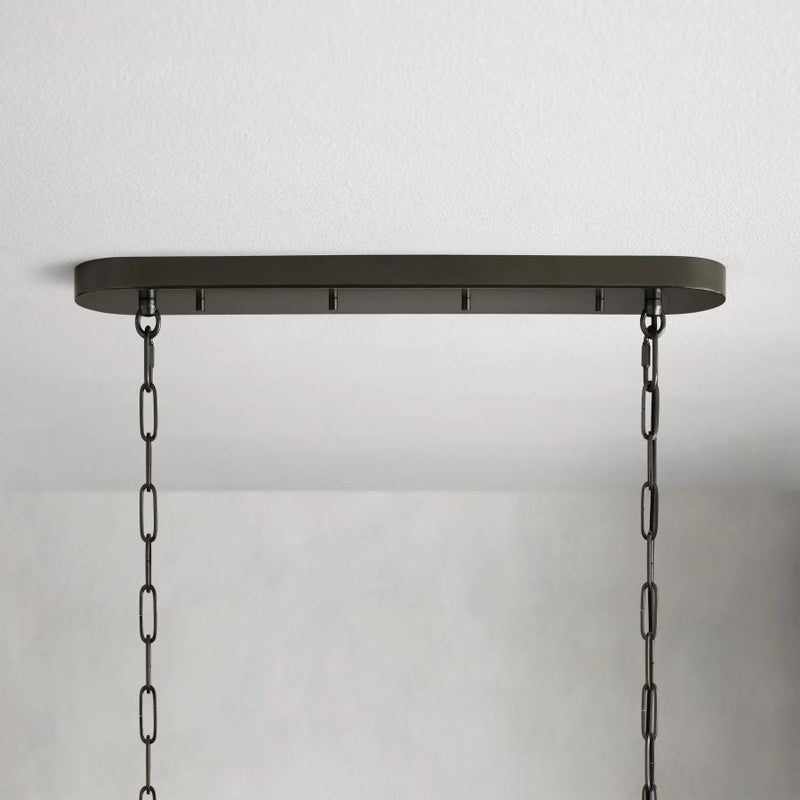 Ghiaccio Glass Oval Chandelier 54''65''-Chandelier-Feyran-54″ W-Clear-Brass-Feyran