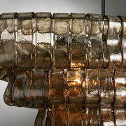Ghiaccio Glass Oval Chandelier 54''65''-Chandelier-Feyran-54″ W-Clear-Brass-Feyran