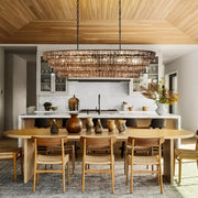 Ghiaccio Glass Oval Chandelier 54''65''-Chandelier-Feyran-54″ W-Clear-Brass-Feyran