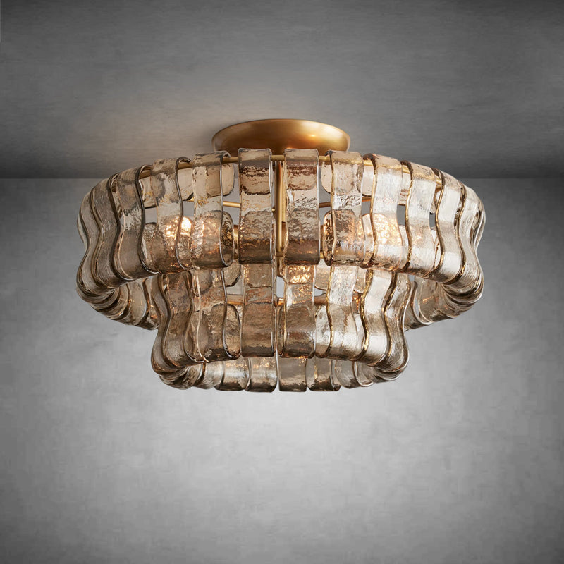 Ghiaccio Modern Glass Flushmount