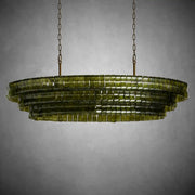 Ghiaccio Glass Oval Chandelier 54''65''-Chandelier-Feyran-54″ W-Clear-Brass-Feyran