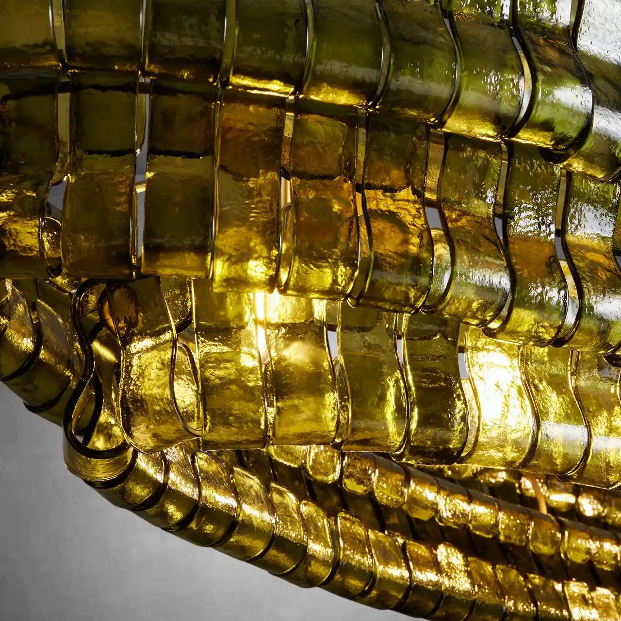 Ghiaccio Glass Oval Chandelier 54''65''-Chandelier-Feyran-54″ W-Clear-Brass-Feyran