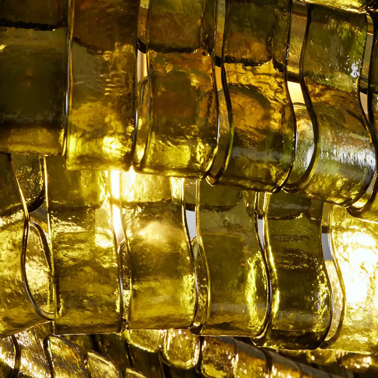 Ghiaccio Glass Oval Chandelier 54''65''-Chandelier-Feyran-54″ W-Clear-Brass-Feyran