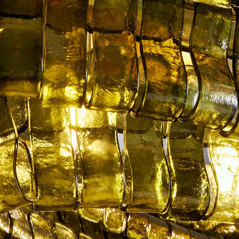 Ghiaccio Glass Oval Chandelier 54''65''-Chandelier-Feyran-54″ W-Clear-Brass-Feyran