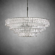Ghiaccio Round Glass Chandelier-Chandelier-Feyran-Matte Black/Bronze-Clear-36"-Feyran