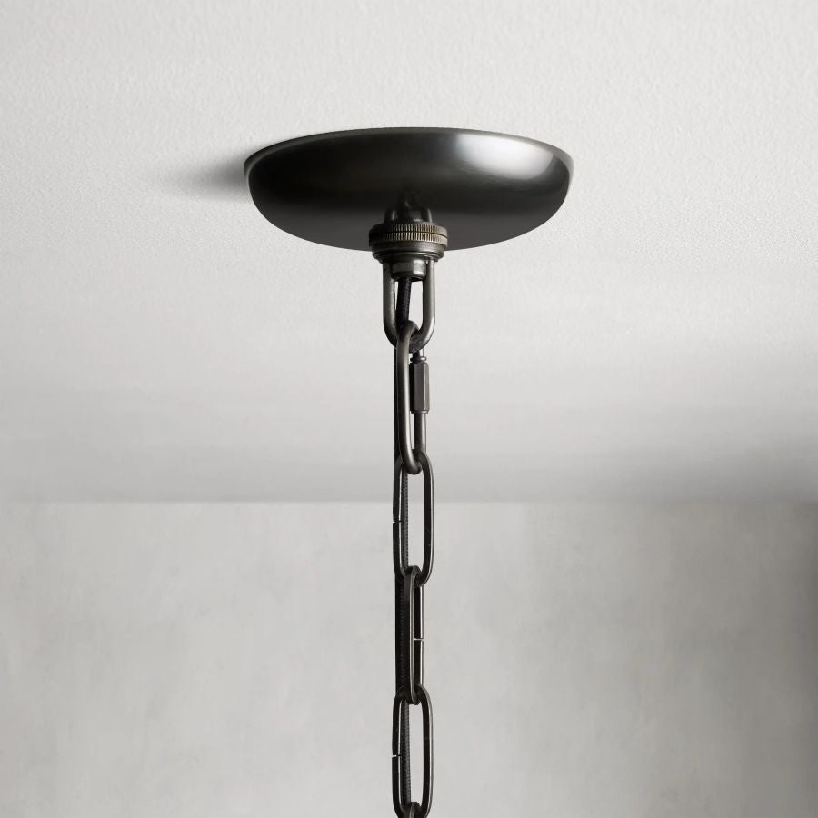 Ghiaccio Round Glass Chandelier-Chandelier-Feyran-Antique Brass-Clear-24"-Feyran