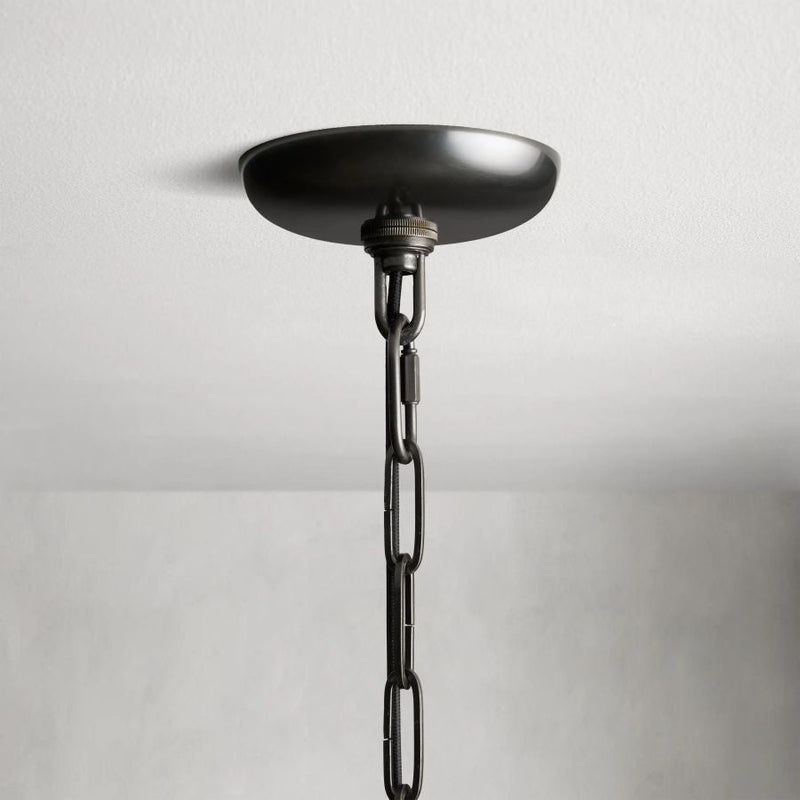 Ghiaccio Round Glass Chandelier-Chandelier-Feyran-Antique Brass-Clear-24"-Feyran