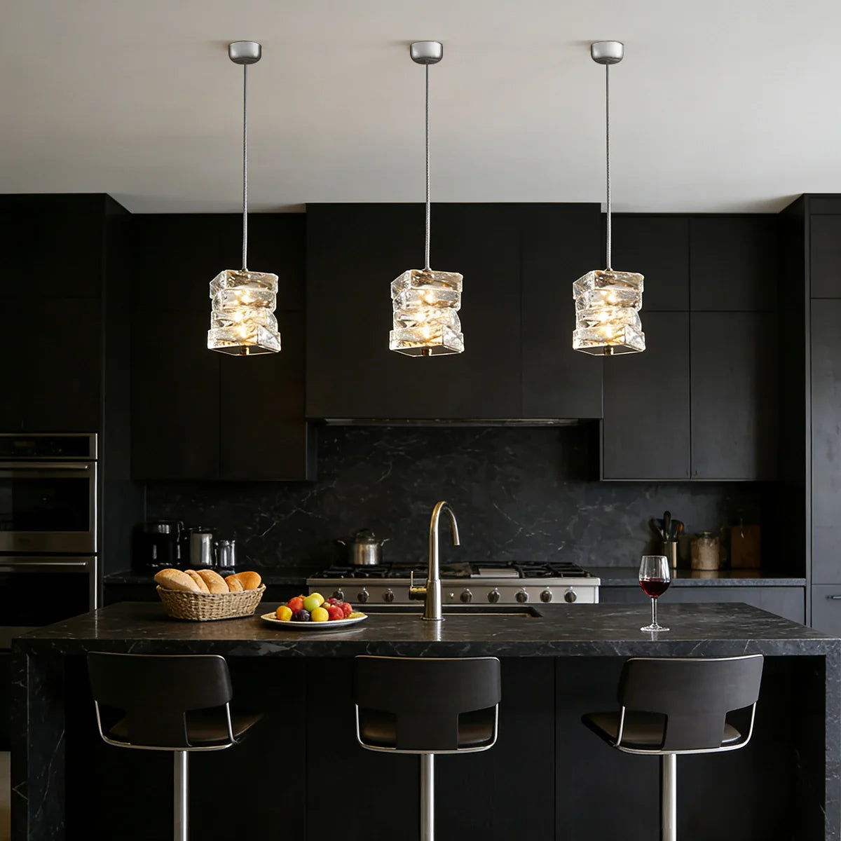 glam-stacked-crystal-pendant-light-in-kitchen-island-ch426-Feyran-lighting