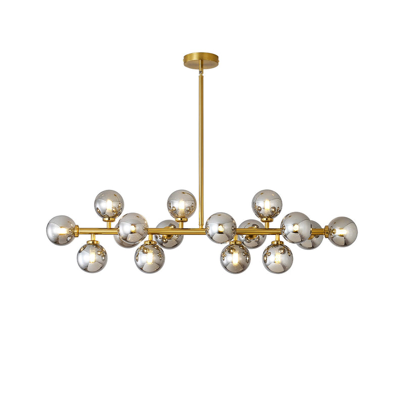Glass Globes Linear Chandelier- front-view|Feyran