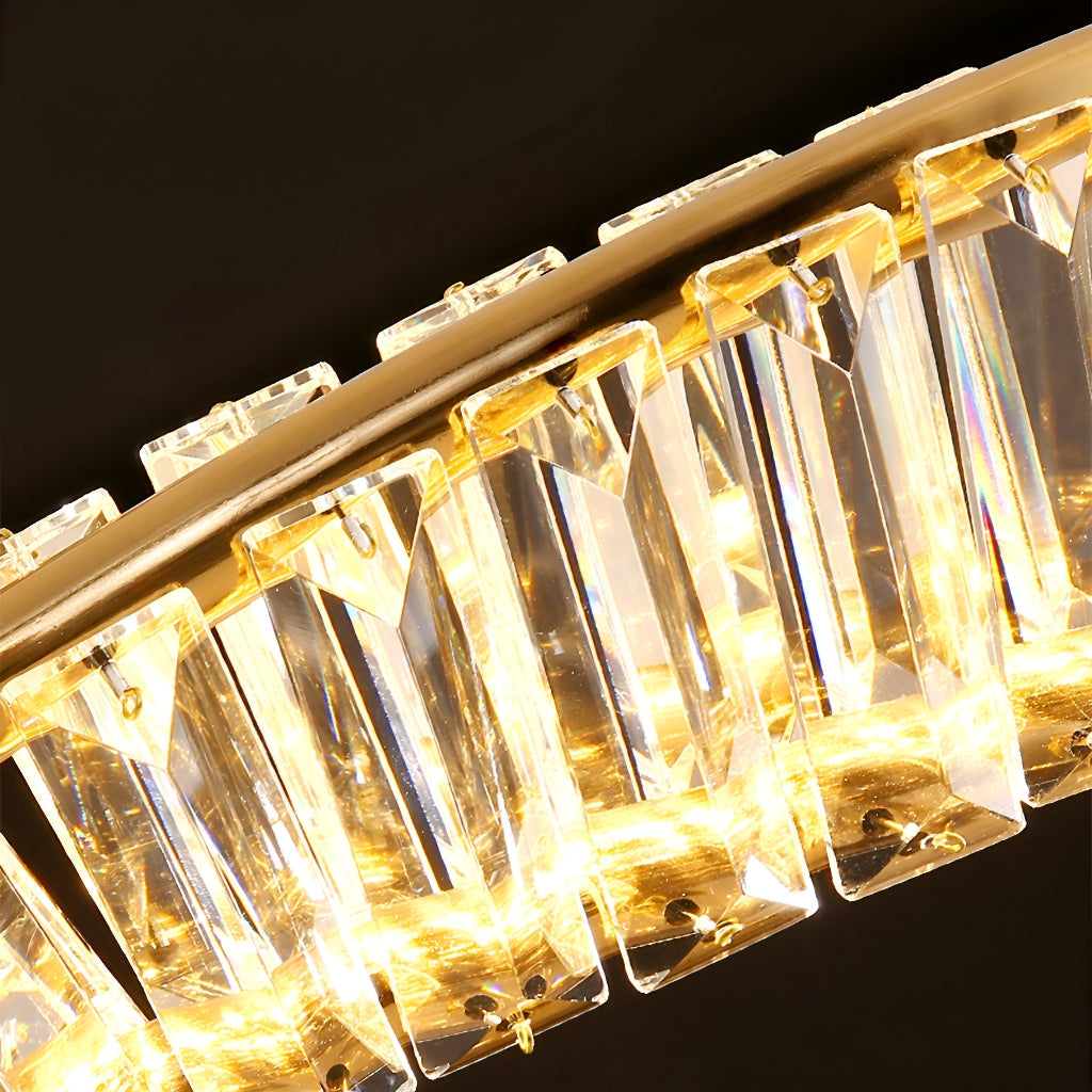 Gold Irregular Ring Crystal Pendant Led Lamp-details-1|Feyran