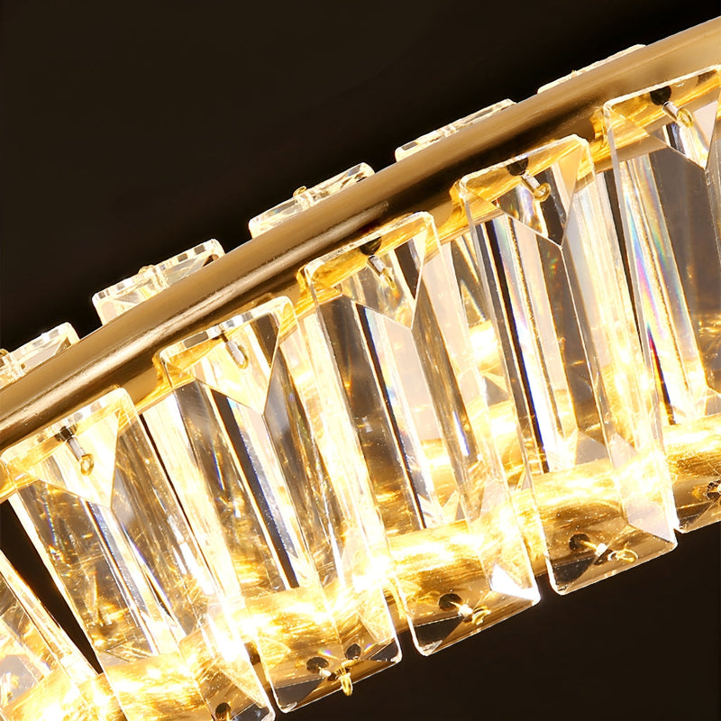 Gold Irregular Ring Crystal Pendant Led Lamp-details-1|Feyran