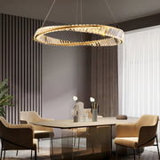 Gold Irregular Ring Crystal Pendant Led Lamp-dining-room-1|Feyran