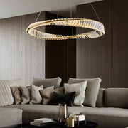 Gold Irregular Ring Crystal Pendant Led Lamp-living-room-1|Feyran
