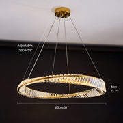 Gold Irregular Ring Crystal Pendant Led Lamp-size-1|Feyran