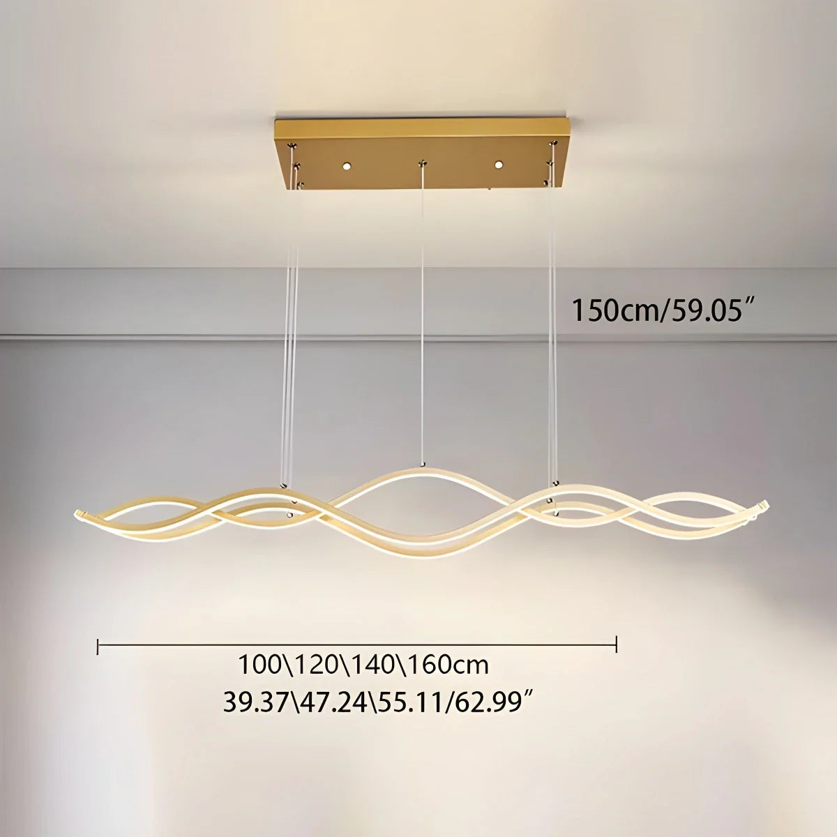 Feyran Nordic Minimalist Wave Long Pendant Light