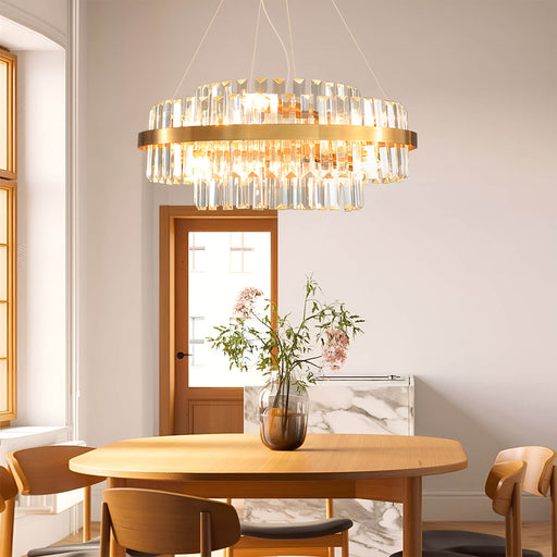 Golden Modern Light Luxury Crystal Chandelier --diningroom | Feyran