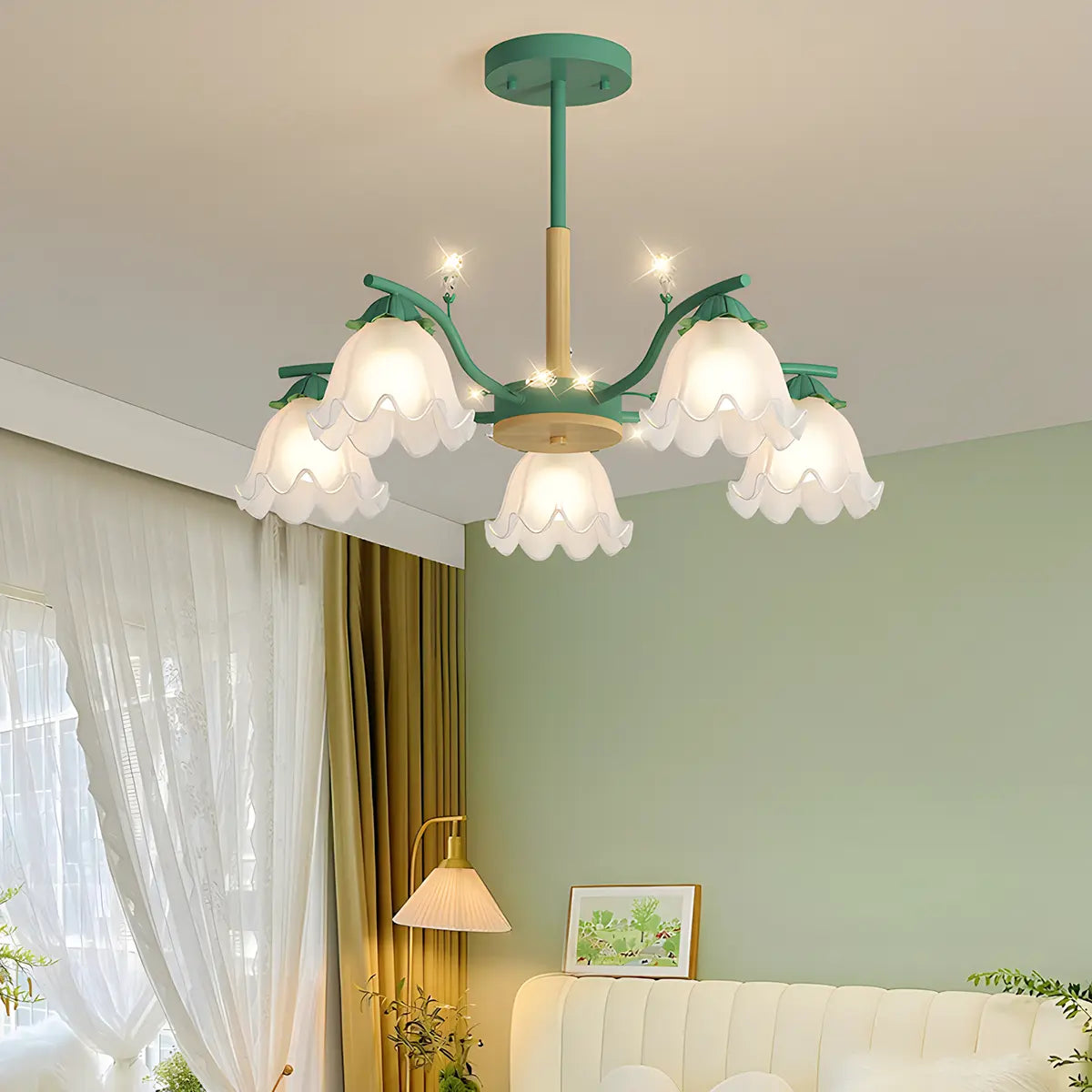 Feyran Creative Lily of the Valley Flower Chandelier