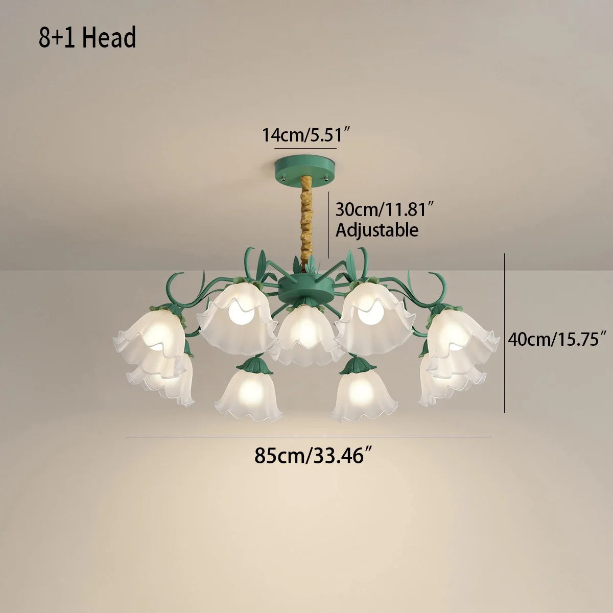 Feyran American Retro Pastoral Style Flower Chandelier