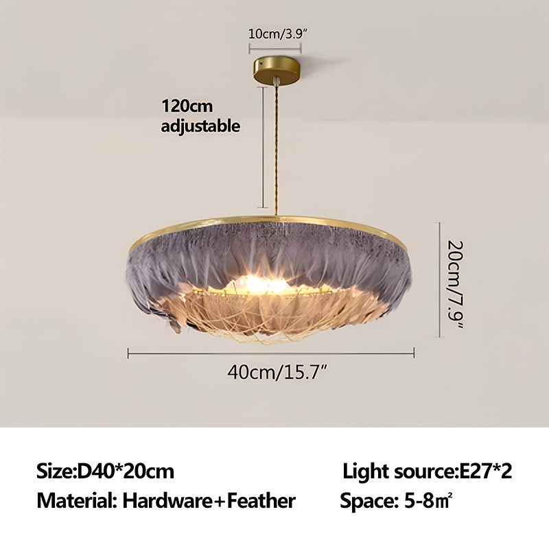 Feyran Feather Bird’s Nest Lamp for Bedroom Living Room