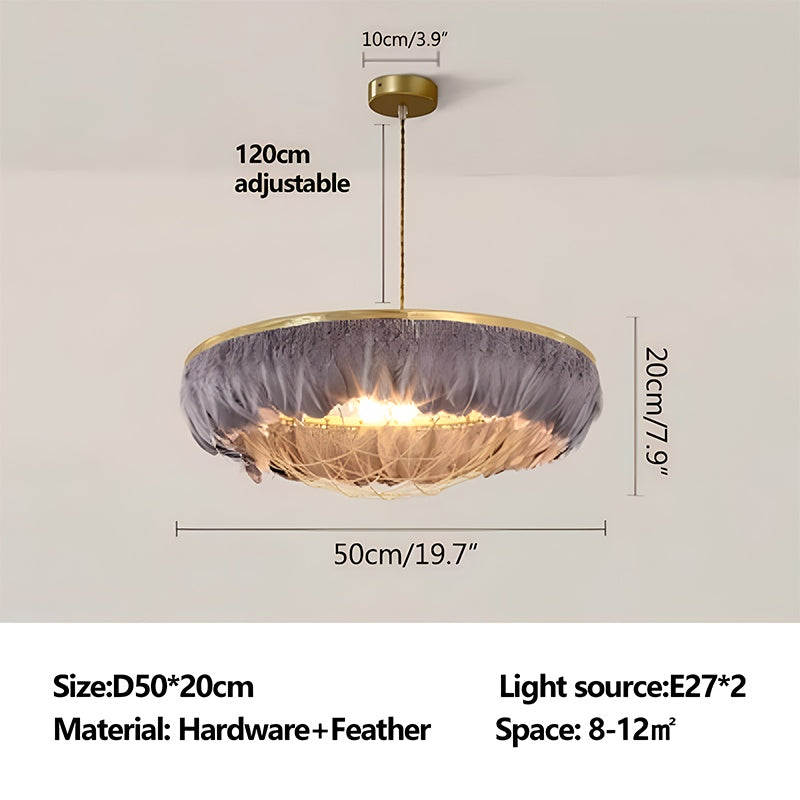 Feyran Feather Bird’s Nest Lamp for Bedroom Living Room