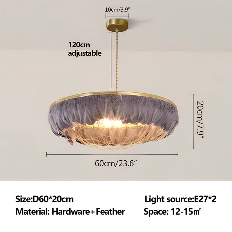 Feyran Feather Bird’s Nest Lamp for Bedroom Living Room