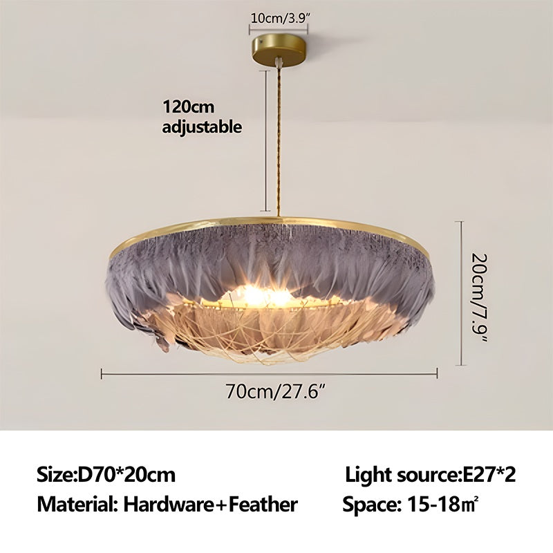 Feyran Feather Bird’s Nest Lamp for Bedroom Living Room