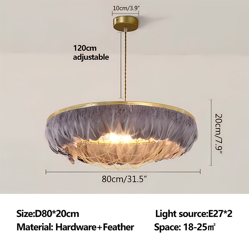 Feyran Feather Bird’s Nest Lamp for Bedroom Living Room