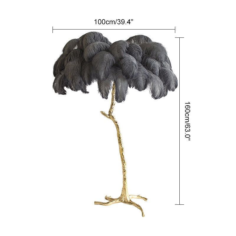 Feyran Feather Palm Tree Floor Lamp for Living Room