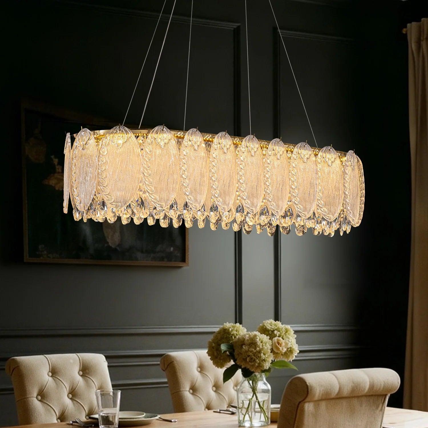 handcrafted-crystal-glass-leaf-oval-chandelier-ch343-Feyran-lighting