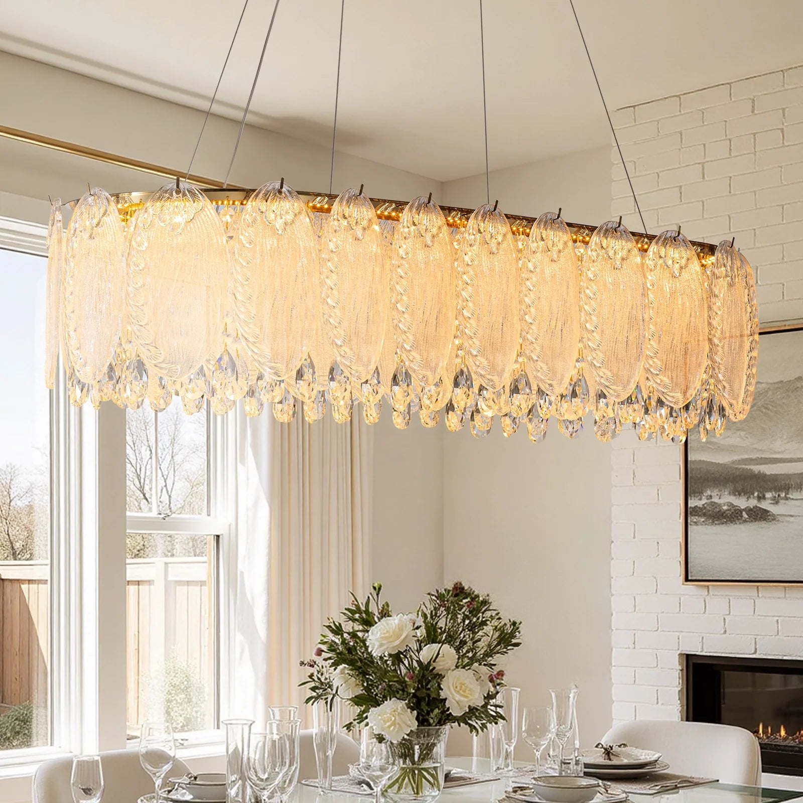 handcrafted-crystal-glass-leaf-oval-chandelier-ch343-Feyran-lighting