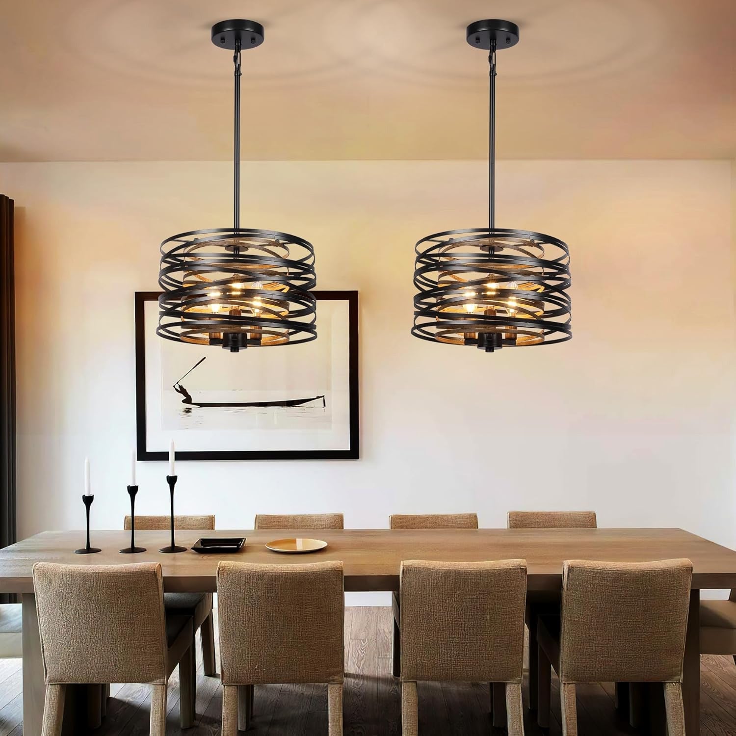 industrial-black-metal-drum-pendant-light-in-dining-room-ch417-a-20250703-Feyran-lighting