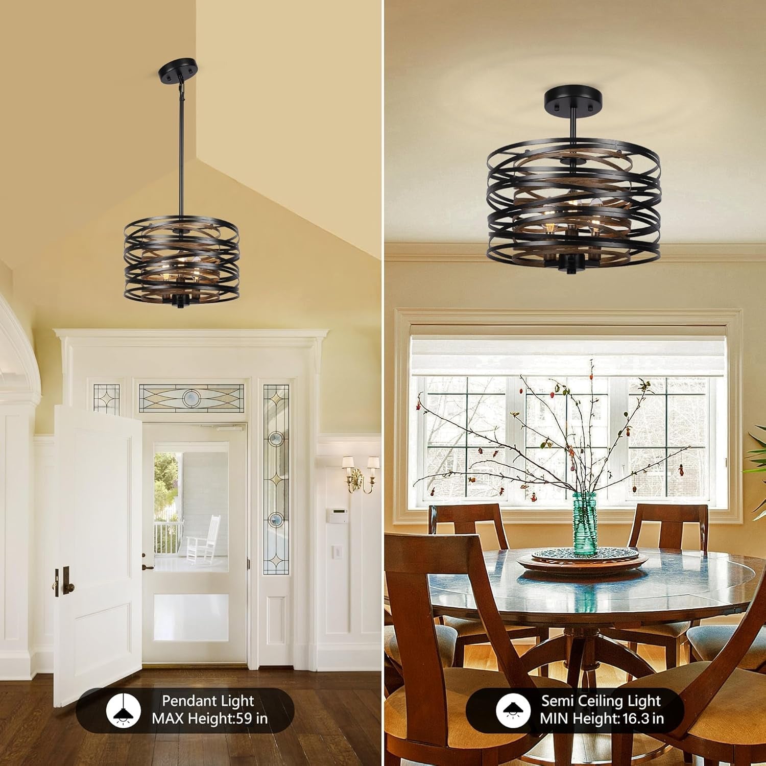 industrial-black-metal-drum-pendant-light-installed-in-different-ceiling-ch417-a-20250703-Feyran-lighting