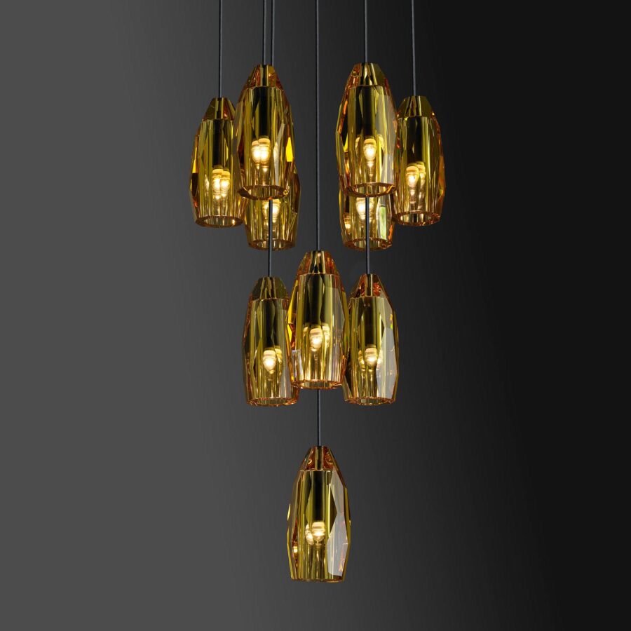 Lafi Crystal Glass Round Chandelier
