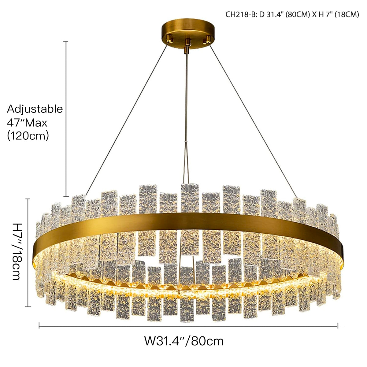 Light Luxury Round Living Room Chandelier--size |Feyran