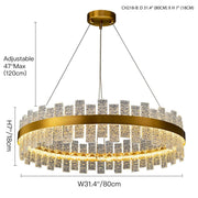 Light Luxury Round Living Room Chandelier--size |Feyran