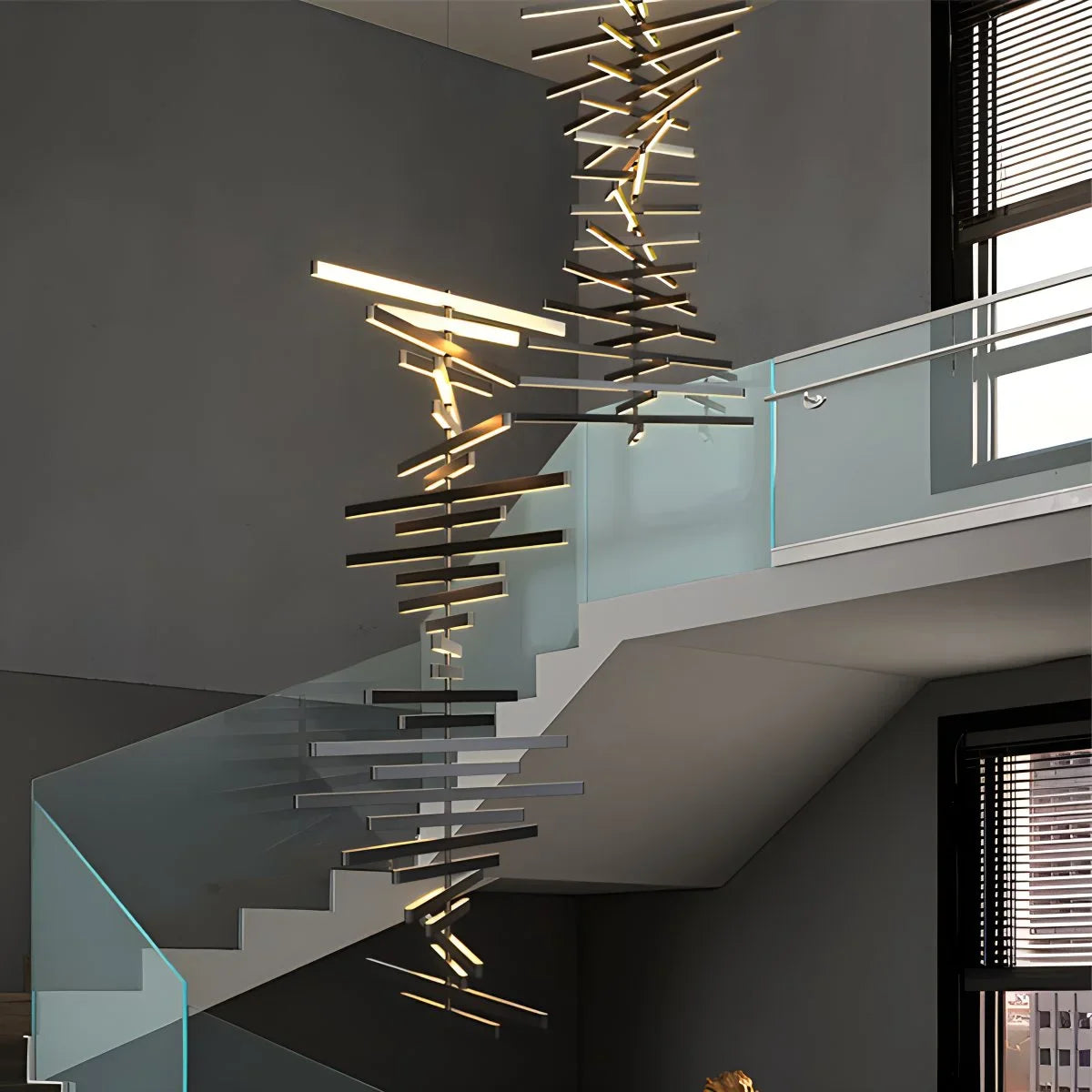 Feyran Linear Fish Bone Modeling Chandelier