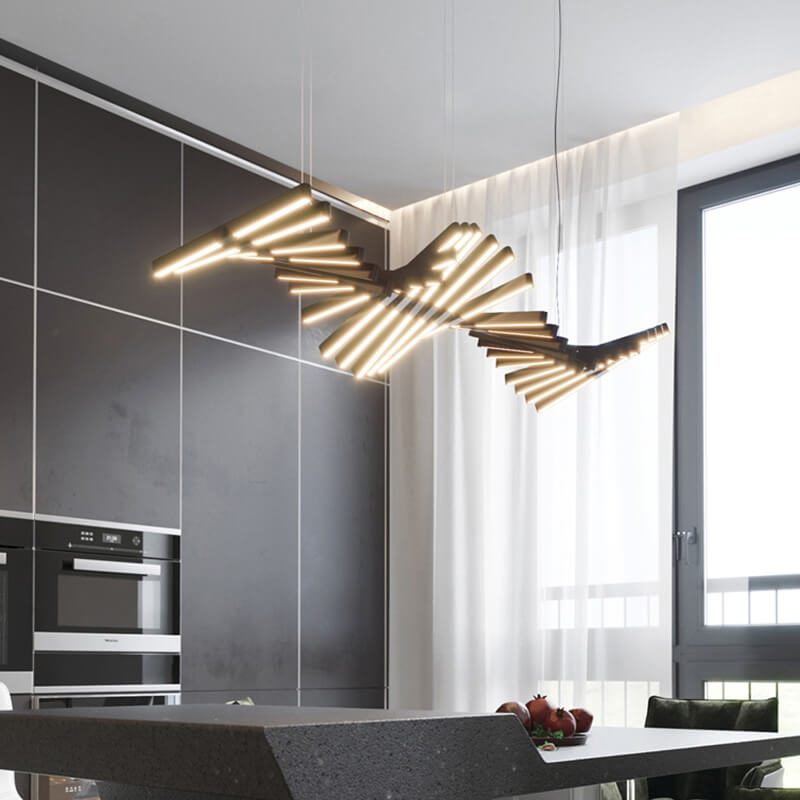 Feyran Linear Fish Bone Modeling Chandelier