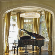 Lohan 31.5" Modern LED Crystal Chandelier: Dazzling, Adjustable, Gold-Finished, for Dining & Living Spaces