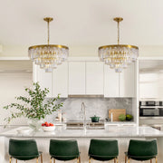 lumina-gold-crystal-tiered-chandelier-in-kitchen-island-Feyran-lighting