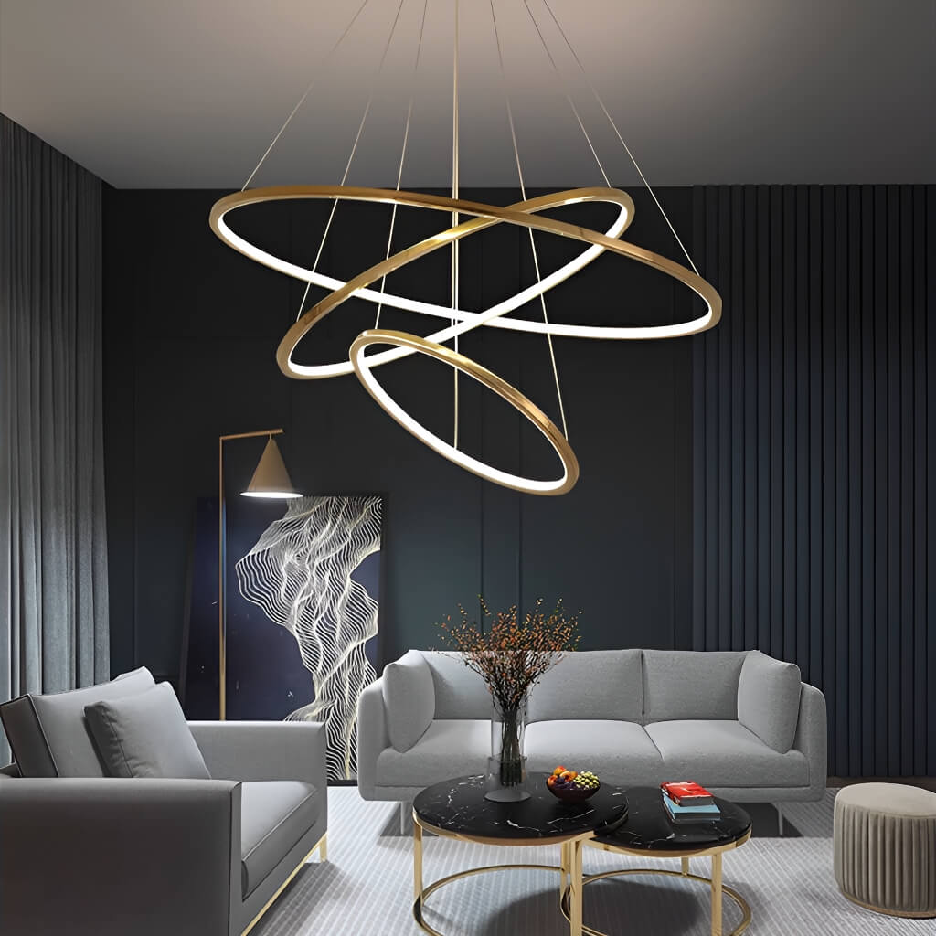 Luxurious Stainless Steel Chandelier for Duplex Living Spaces: Elevate Your Home with Minimalist Elegance-living-room-1 |Feyran